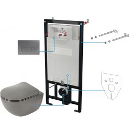 Deante Peonia zestaw stelaż z miską, deską i przyciskiem CDETDZPW