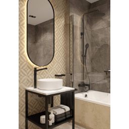 Deante Alpinia parawan nawannowy 80 cm 1-częściowy chrom połysk/szkło przezroczyste KGA_072P