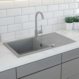 Deante Evora zlewozmywak granitowy 78x44 cm szary metalik ZQJS113