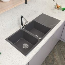 Deante Andante zlewozmywak granitowy 116x50 cm wpuszczany antracyt ZQNT213