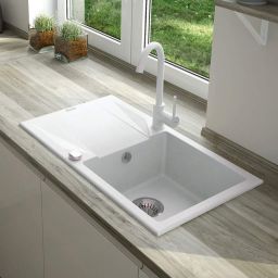 Deante Evora zlewozmywak granitowy 78x44 cm biały ZQJ_A113