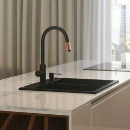 Deante Eridan zlewozmywak granitowy 60x52 cm czarny ZQE_N503