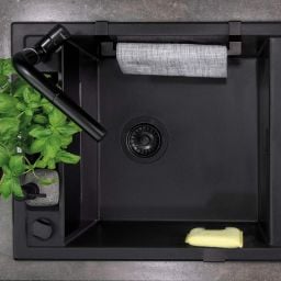 Deante Magnetic zlewozmywak granitowy 82x50 cm czarny ZRM_N113