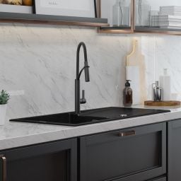 Deante Eridan Nero zlewozmywak granitowy 100x52 cm czarny mat ZQEN713