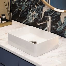 Deante Jasmin umywalka 40x30 cm nablatowa prostokątna biała CDJ6U4S