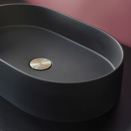 Deante Silia umywalka 55x35 cm owalna nablatowa czarna CQS_NU6S