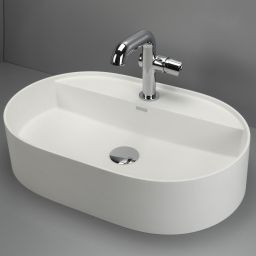 Deante Silia umywalka 55x35 cm owalna nablatowa biała CQS_AU6B