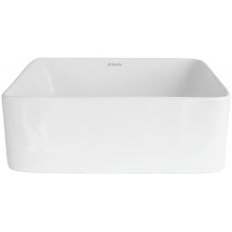 Deante Jasmin umywalka 34,5 cm kwadratowa nablatowa biała CDJ6U3S