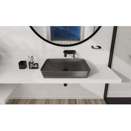 Deante Tess umywalka 59,7x39,6 cm nablatowa prostokątna titanium CDSDU6S