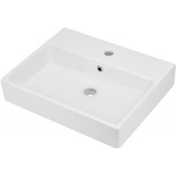 Deante Temisto umywalka 50x40 cm nablatowa prostokątna biała CDT6U4S