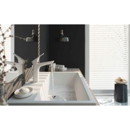 Deante Temisto umywalka 50 cm nablatowa kwadratowa biała CDT6U5S