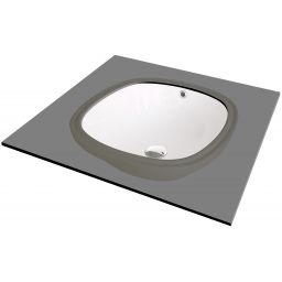 Deante Alpinia umywalka 38x38 cm podblatowa kwadratowa biała CGA6U4U