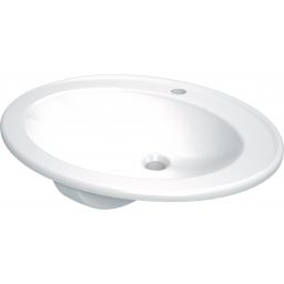 Deante Round umywalka 58x46,3 cm owalna wpuszczana biała CGR_6U6B