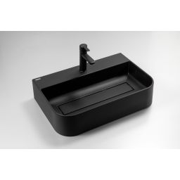 Deante Arnika umywalka 60,5x40,5 cm nablatowa czarna CQA_NU6S
