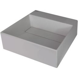 Deante Correo umywalka 40x40 cm kwadratowa nablatowa szary metalik CQR_SU4M