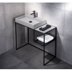 Deante Correo umywalka 60x40 cm prostokątna nablatowa szary/kamień CQR_SU6S