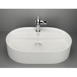 Deante Silia umywalka 55x35 cm owalna nablatowa biała CQS_AU6B