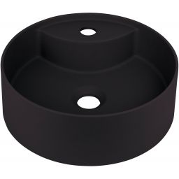 Deante Silia umywalka 36x36 cm okrągła nablatowa czarna CQS_NU4B