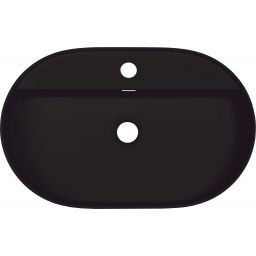 Deante Silia umywalka 55x35 cm owalna nablatowa czarna CQS_NU6B