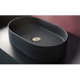 Deante Silia umywalka 55x35 cm owalna nablatowa czarna CQS_NU6S