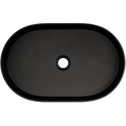 Deante Silia umywalka 55x35 cm owalna nablatowa czarna CQS_NU6S