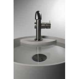 Deante Silia umywalka 36x36 cm okrągła nablatowa szary/kamień CQS_SU4B