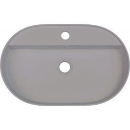 Deante Silia umywalka 55x35 cm owalna nablatowa szary CQS_SU6B