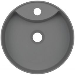 Deante Silia umywalka 36x36 cm okrągła nablatowa antracyt CQS_TU4B