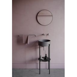 Deante Silia umywalka 36x36 cm okrągła nablatowa antracyt CQS_TU4S