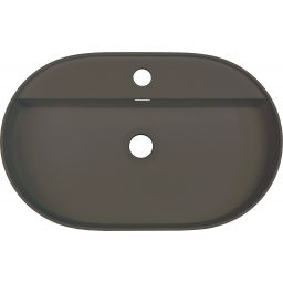 Deante Silia umywalka 55x35 cm owalna nablatowa antracyt CQS_TU6B