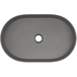 Deante Silia umywalka 55x35 cm owalna nablatowa antracyt CQS_TU6S