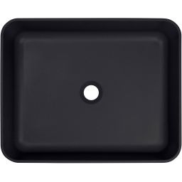 Deante Temisto umywalka 50x40 cm prostokątna nablatowa czarna CQT_NU5S