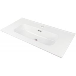 Deante Tubo umywalka 80x38,5 cm prostokątna meblowa-wpuszczana biała CTU_6U8M