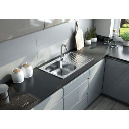 Deante Doppio zlewozmywak stalowy 78x43 cm satyna/stal ZEN0113