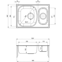 Deante Xylo zlewozmywak stalowy 62x44 cm satyna ZEX0503