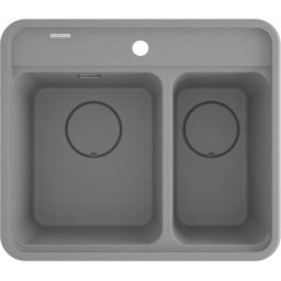 Deante Momi zlewozmywak granitowy 60x52 cm szary metalik ZKM_S503