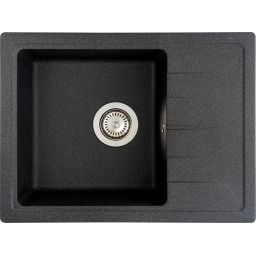 Deante Adel zlewozmywak grafitowy 58x44 cm z baterią kuchenną Luno grafit ZLMZ211A