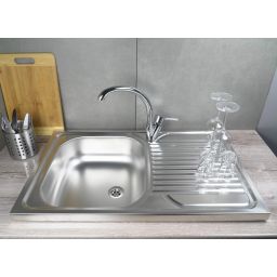 Deante Tango zlewozmywak stalowy 80x50 cm nakładany stal dekor ZM53110