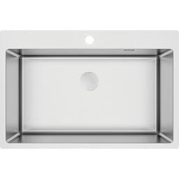 Deante Olfato zlewozmywak stalowy z syfonem 76x50,5 cm stal ZPO_010C