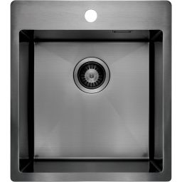 Deante Olfato zlewozmywak stalowy z syfonem 50,5x45 cm grafit ZPO_D10A