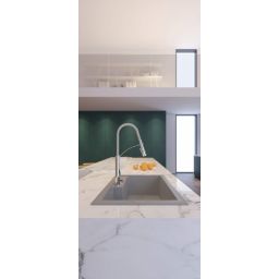 Deante Eridan zlewozmywak granitowy 80x50 cm szary metalik ZQES10B