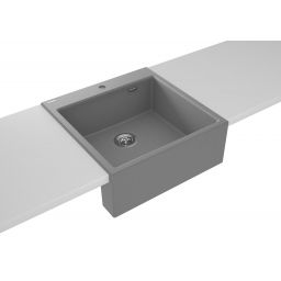 Deante Eridan zlewozmywak granitowy 61x60 cm szary metalik ZQES10K