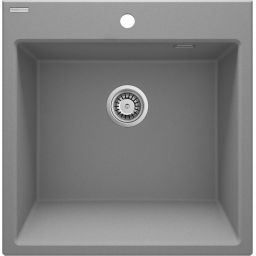 Deante Eridan zlewozmywak granitowy 61x60 cm szary metalik ZQES10K