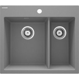 Deante Eridan zlewozmywak granitowy 60x52 cm szary/grafitowy/onyx ZQE_S503