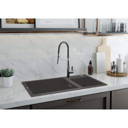 Deante Eridan zlewozmywak granitowy 88x50 cm wpuszczany antracyt ZQET20B