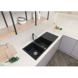 Deante Andante zlewozmywak granitowy 116x50 cm wpuszczany grafitowy metalik ZQN_G213