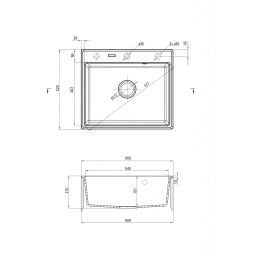 Outlet - Deante Andante Nero zlewozmywak granitowy 60x52 cm wpuszczany czarny ZQNN103