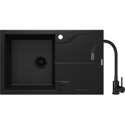 Deante Andante zlewozmywak z baterią czarny/czarny ZQNNN113