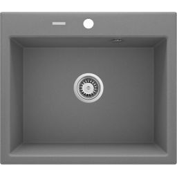 Deante Andante zlewozmywak granitowy 60x52 cm wpuszczany szary metalik ZQNS103