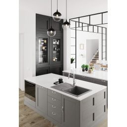 Deante Andante zlewozmywak granitowy 78x49 cm wpuszczany szary metalik ZQNS113